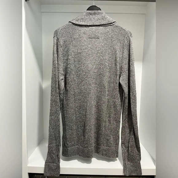 Abercrombie & Fitch Womens Cardigan M Gray/white Knit Button Up Pockets medium - Picture 8 of 10